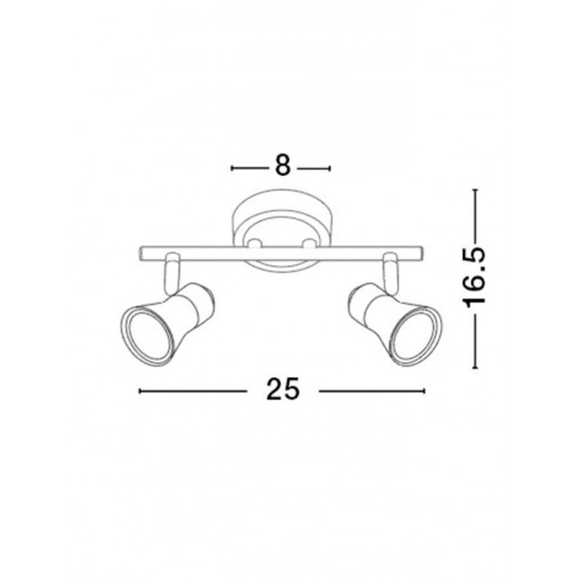 Σποτ Οροφής Δίφωτο GU10 Χρώμιο Galeria 663002 NOVA LUCE