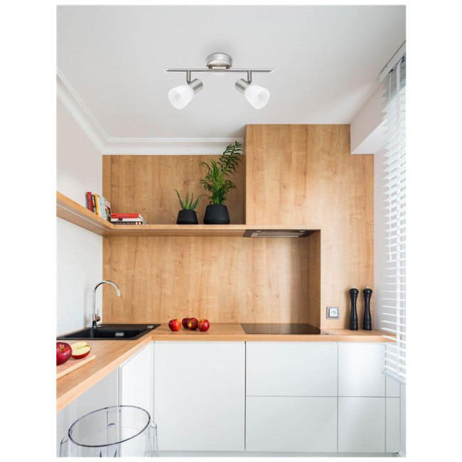 Σποτ Οροφής Δίφωτο GU10 Νικελ Σατινέ Publico 667002 NOVA LUCE