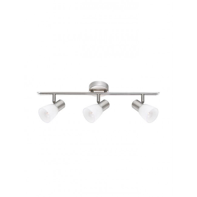 Σποτ Οροφής Τρίφωτο E14 Νικελ Σατινέ Publico 667003 NOVA LUCE
