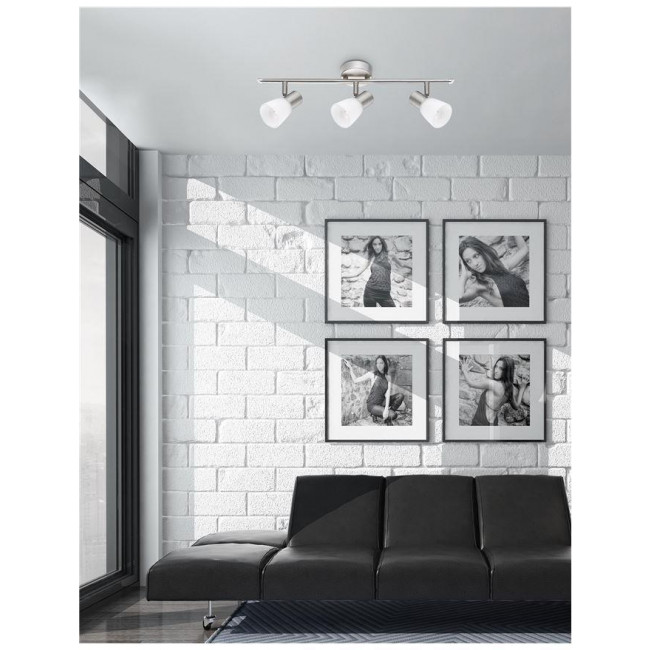 Σποτ Οροφής Τρίφωτο E14 Νικελ Σατινέ Publico 667003 NOVA LUCE