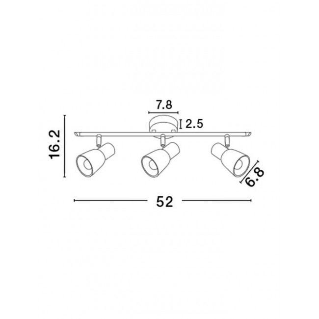 Σποτ Οροφής Τρίφωτο E14 Νικελ Σατινέ Publico 667003 NOVA LUCE