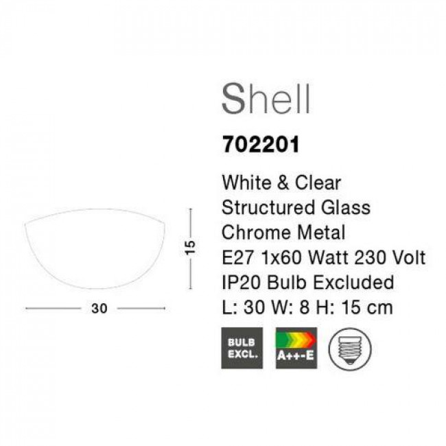 Απλίκα E27 Λευκό Shell 702201 NOVA LUCE