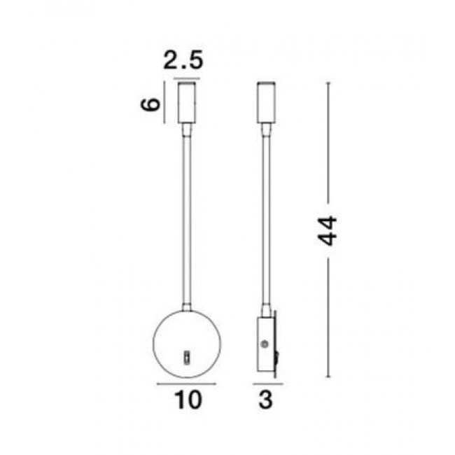 Σποτ Επίτοιχο LED 3W 3000k Μαύρο Jako 8140322 NOVA LUCE
