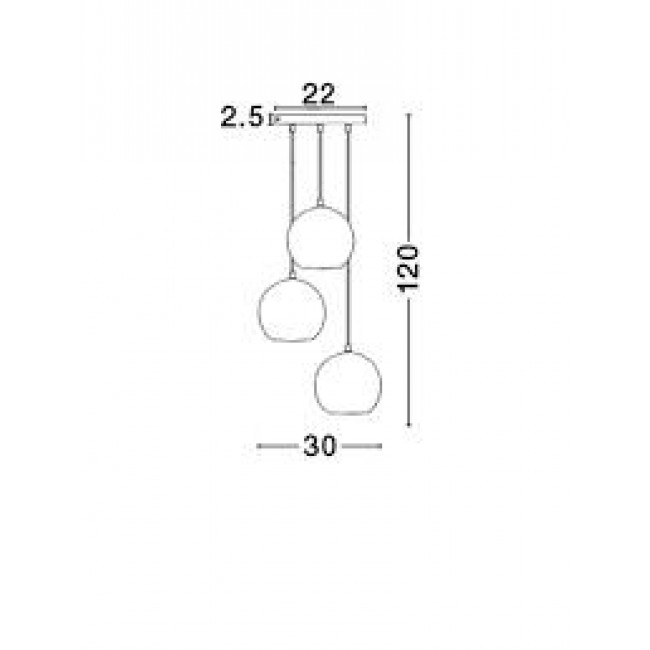 Φωτιστικό Τρίφωτο Ε27 Φυμέ Γυαλί Adelina 8436402 NOVA LUCE