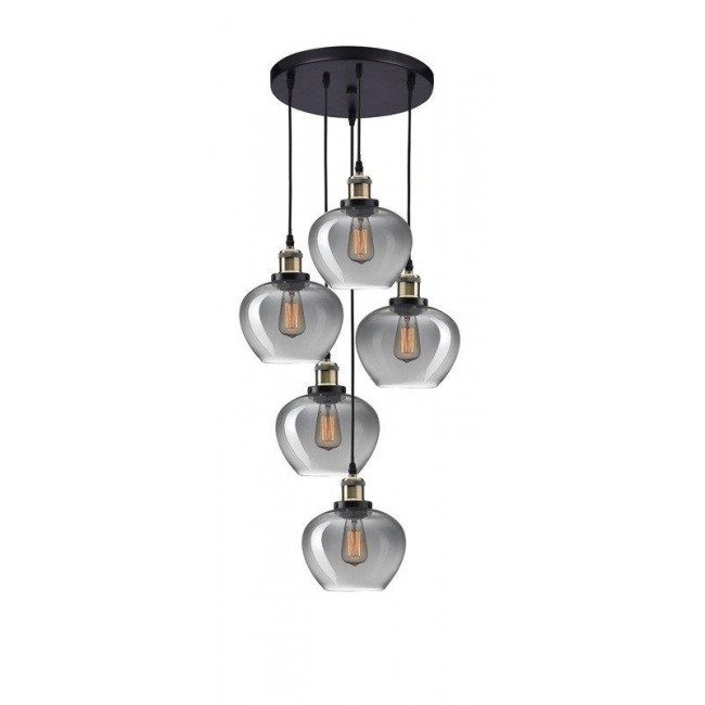 Φωτιστικό Πεντάφωτο E27 Φυμέ Γυαλί Cedro 8436406 NOVA LUCE