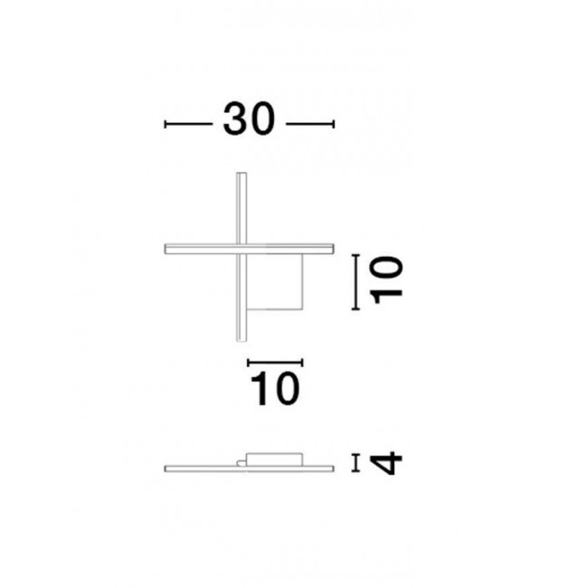 Απλίκα LED 10W 2700k Μαύρο Cross 9006082 NOVA LUCE