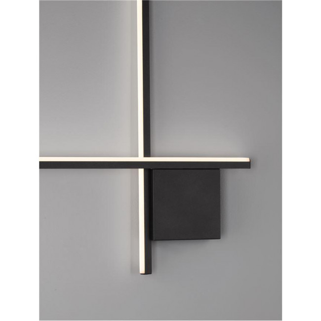 Απλίκα LED 15W 3000k Μαύρο Cross 9006084 NOVA LUCE