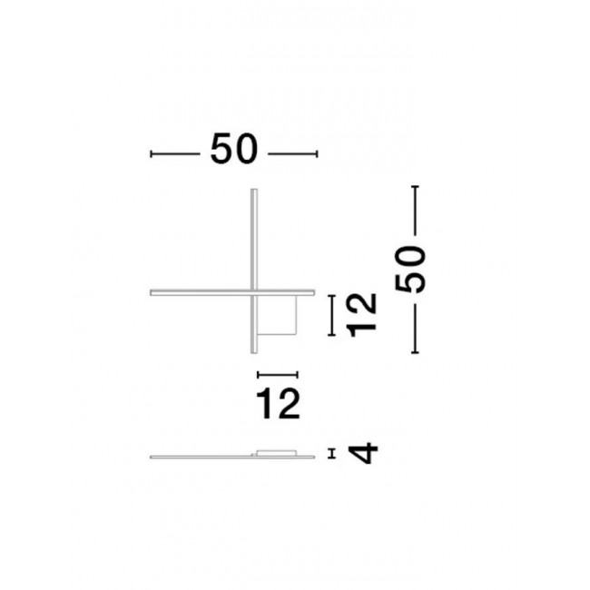 Απλίκα LED 15W 3000k Μαύρο Cross 9006084 NOVA LUCE