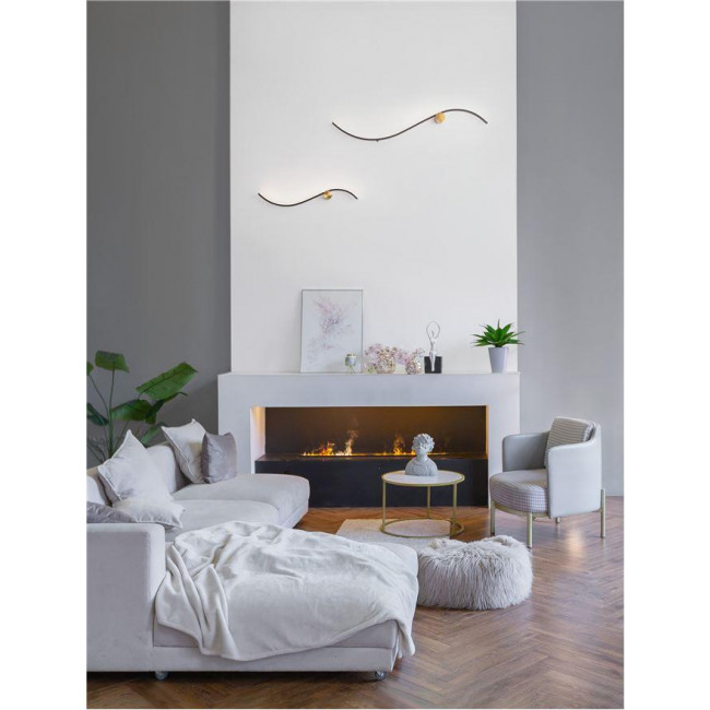 Απλίκα LED 14W 3000k Μαύρο Και Χρυσό Wave 9006095 NOVA LUCE