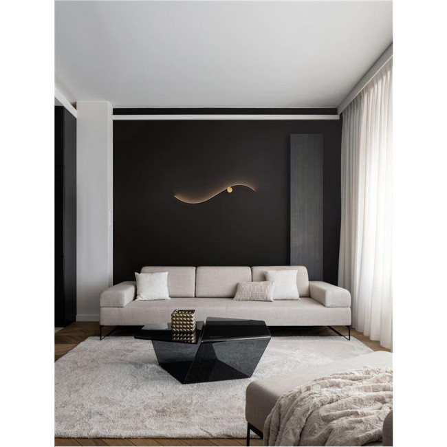 Απλίκα LED 14W 3000k Μαύρο Και Χρυσό Wave 9006095 NOVA LUCE