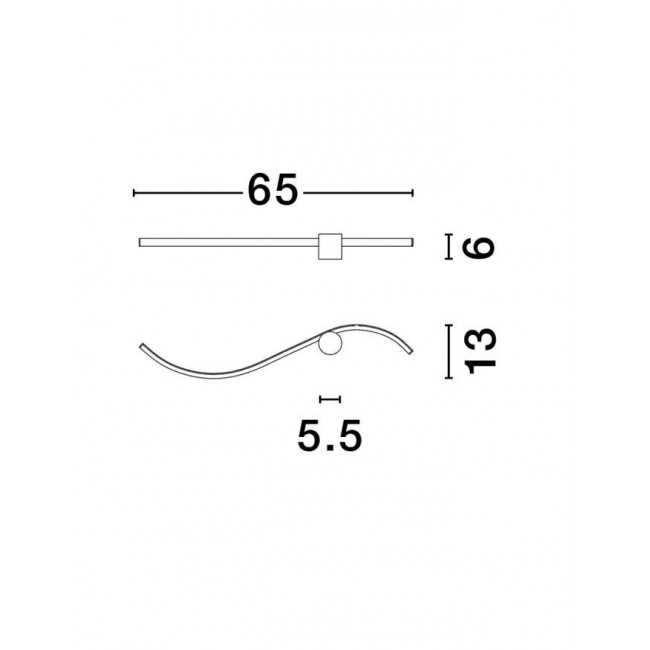 Απλίκα LED 14W 3000k Μαύρο Και Χρυσό Wave 9006095 NOVA LUCE