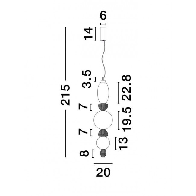 Φωτιστικό LED 36W 3000k Πολύχρωμο Clementine 9009154 NOVA LUCE