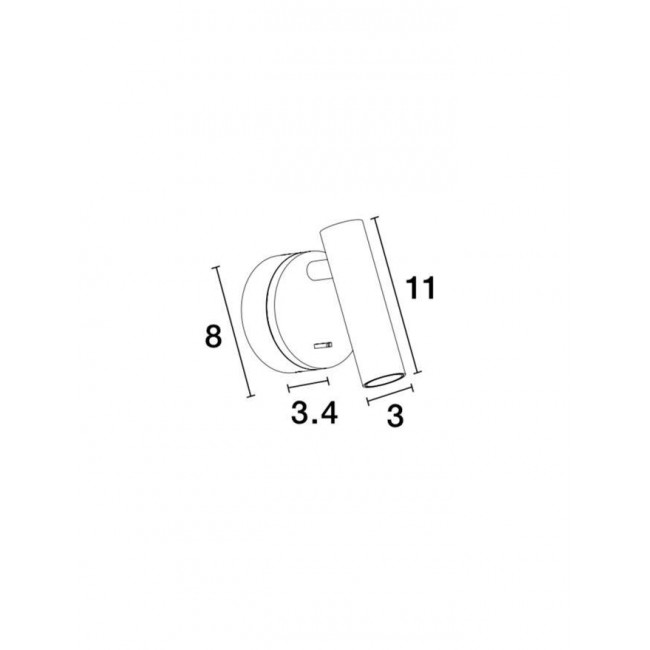 Σποτ Επίτοιχο LED 3W 3000k Μαύρο Clip 9030202 NOVA LUCE