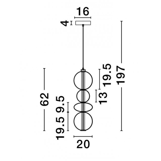 Φωτιστικό LED 36W 3000k Μαύρο Και Φυμέ Crater 9030556 NOVA LUCE