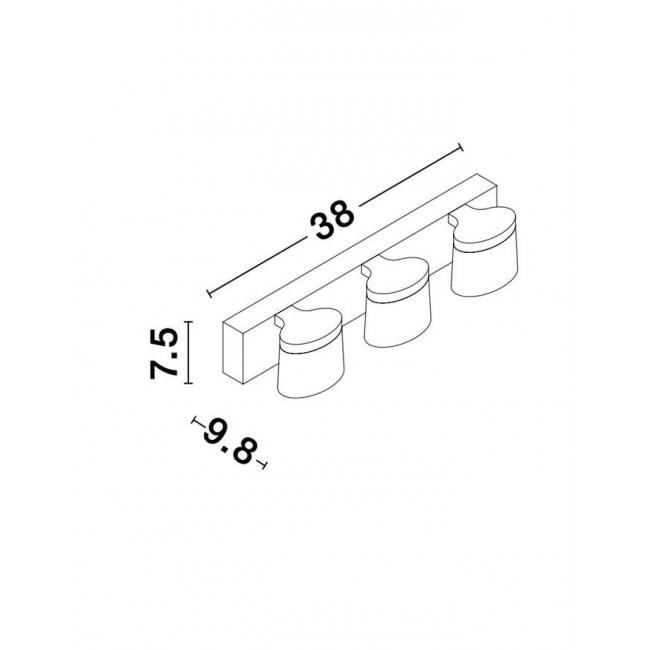 Απλίκα Μπάνιου LED 15W 3000k Χρώμιο Sabia 9122331 NOVA LUCE