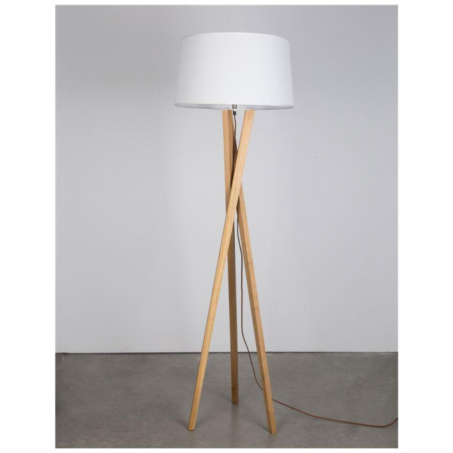 Φωτιστικό Δαπέδου Ε27 Λευκό Και Φυσικό Salino 9145061 NOVA LUCE