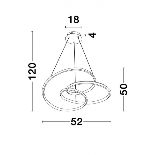 Φωτιστικό LED 43W 3000k Μαύρο Menton 9147112 NOVA LUCE