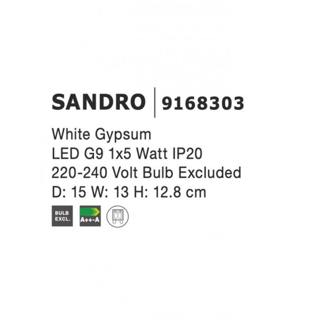 Απλίκα G9 Λευκό Γύψος 9168303 NOVA LUCE