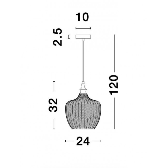Φωτιστικό Μονόφωτο Ε27 Μαύρο Και Φυμέ Loni 9191242 NOVA LUCE