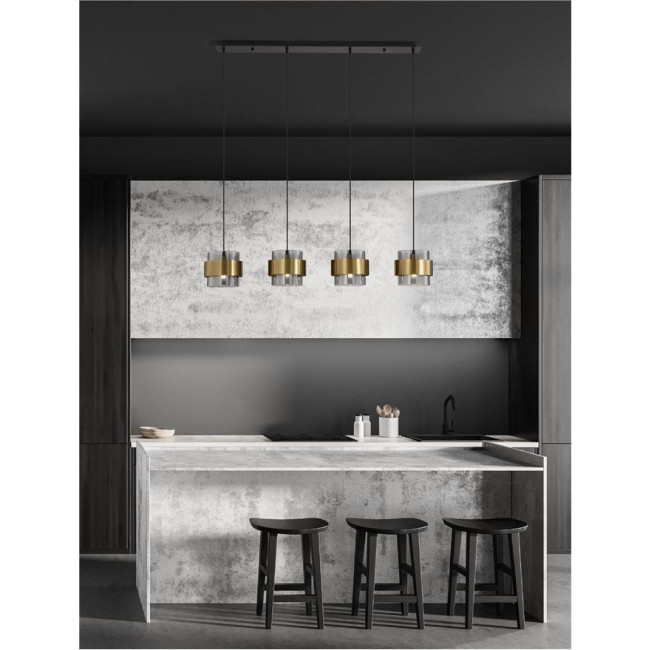 Φωτιστικό Τετράφωτο E27 Φυμέ Και Ορείχαλκος Sianna 9236383 NOVA LUCE