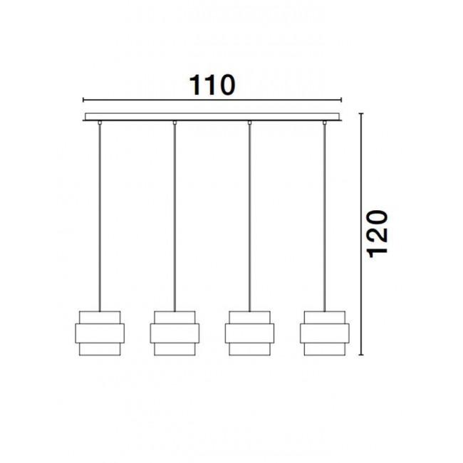 Φωτιστικό Τετράφωτο E27 Φυμέ Και Ορείχαλκος Sianna 9236383 NOVA LUCE