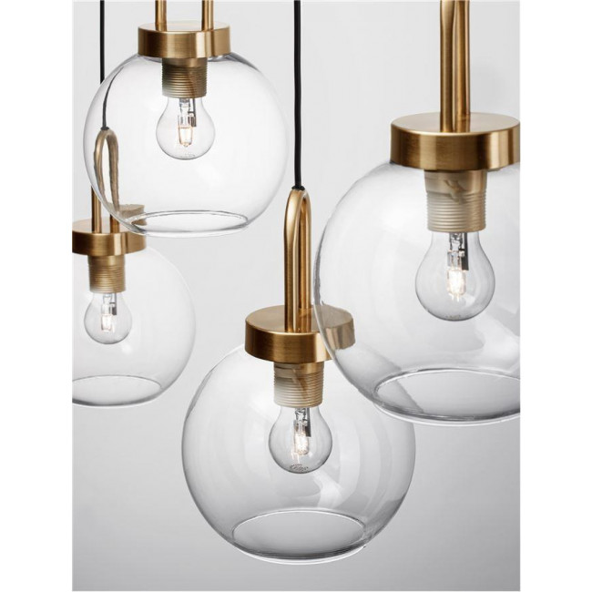 Φωτιστικό Τετράφωτο E27 Ορείχαλκος Και Διάφανο Irivne 9241180 NOVA LUCE