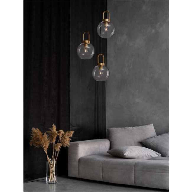 Φωτιστικό Τρίφωτο Ε27 Χρυσό Και Διάφανο Irvine 9241190 NOVA LUCE