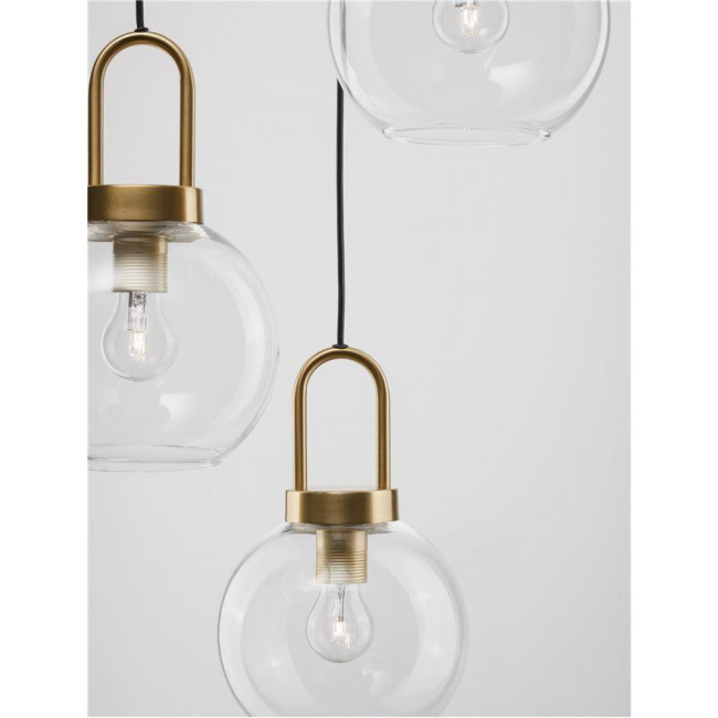 Φωτιστικό Τρίφωτο Ε27 Χρυσό Και Διάφανο Irvine 9241190 NOVA LUCE