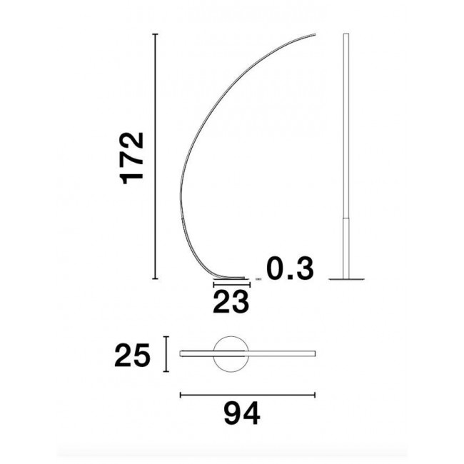 Φωτιστικό Δαπέδου LED 30W 3000k Μαύρο Premium 9396060 NOVA LUCE