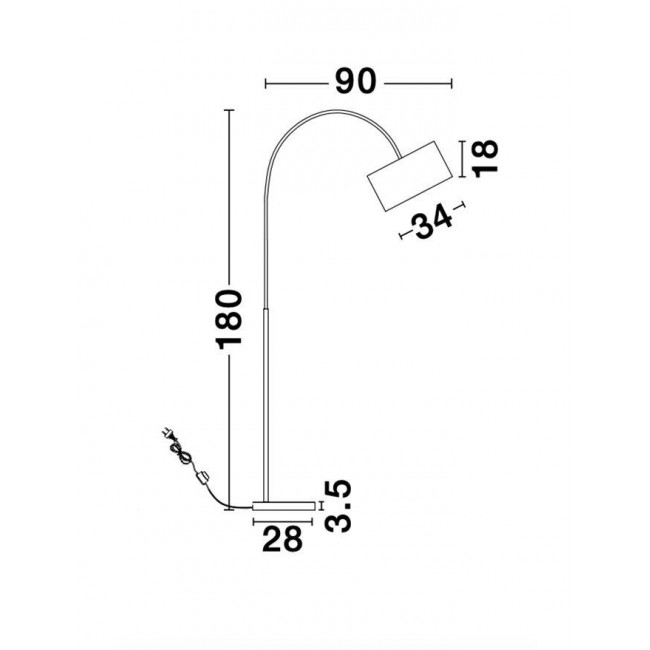 Φωτιστικό Δαπέδου E27 Λευκό Sama 9401653 NOVA LUCE