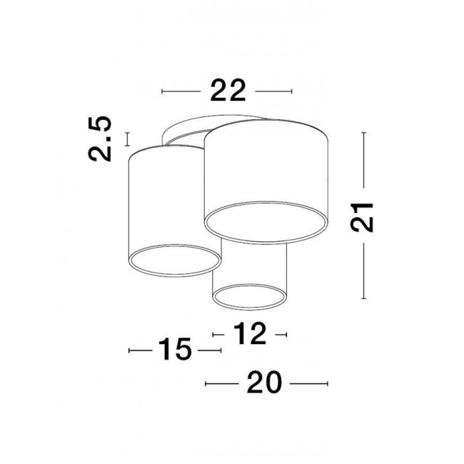 Φωτιστικό Τρίφωτο E27 Μαύρο,Γκρι Και Λευκό Bryson 9555805 NOVA LUCE