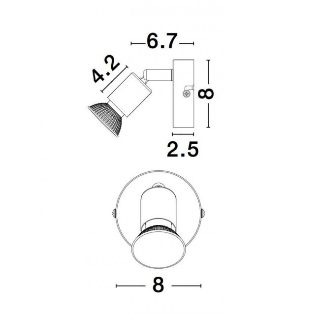 Σποτ Επίτοιχο GU10 Μαύρο Base 960005 NOVA LUCE