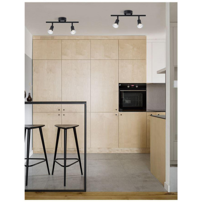 Σποτ Οροφής Δίφωτο GU10 Μαύρο Base 960006 NOVA LUCE