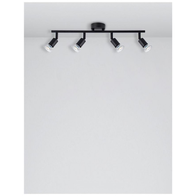 Σποτ Οροφής Τετράφωτο GU10 Μαύρο Lup 960008 NOVA LUCE