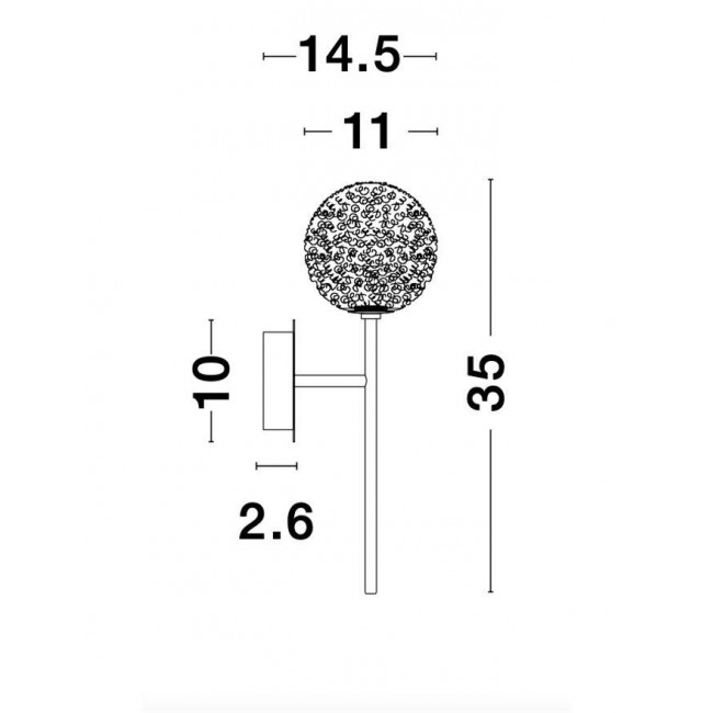 Απλίκα G9 Χρυσό Και Διάφανο Mirano 9960271 NOVA LUCE