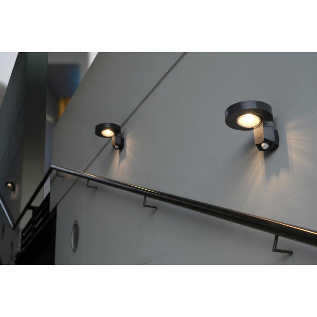 Ηλιακό Φωτιστικό LED 2W 4000k Γραφίτης Με Αισθητήρα Κίνησης Diso LUTEC