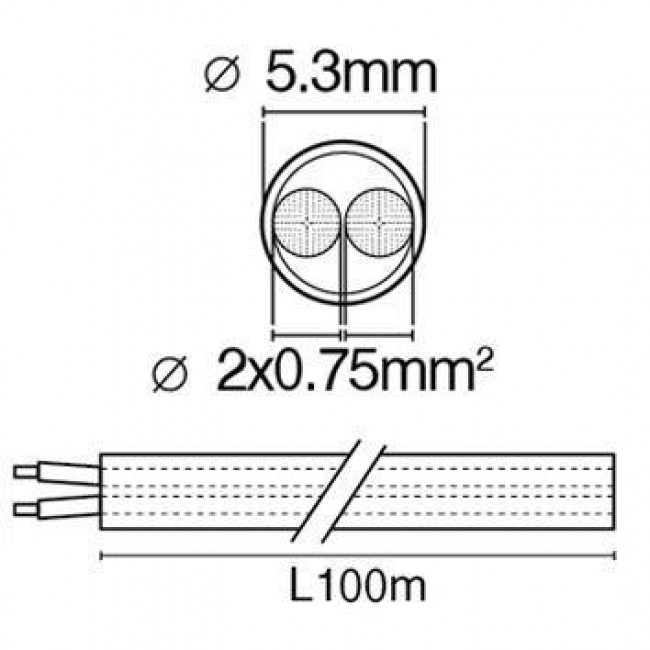 Καλώδιο H03VV-F 2x0.75mm² Στρογγυλό Διάφανο SALCAVI