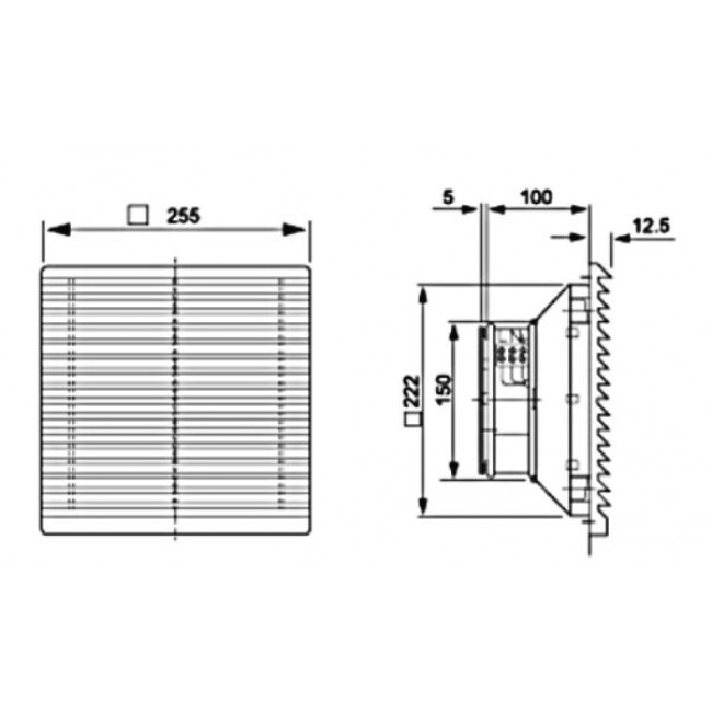 Εξαεριστήρας Με Φίλτρο 255x255mm FKL6625.230 LEIPOLE