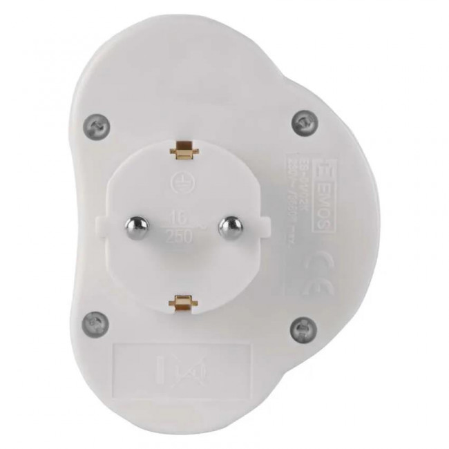 Πολύπριζο 2 Σούκο Σε Ευθεία Με Διακόπτη Λευκό P0063 EMOS