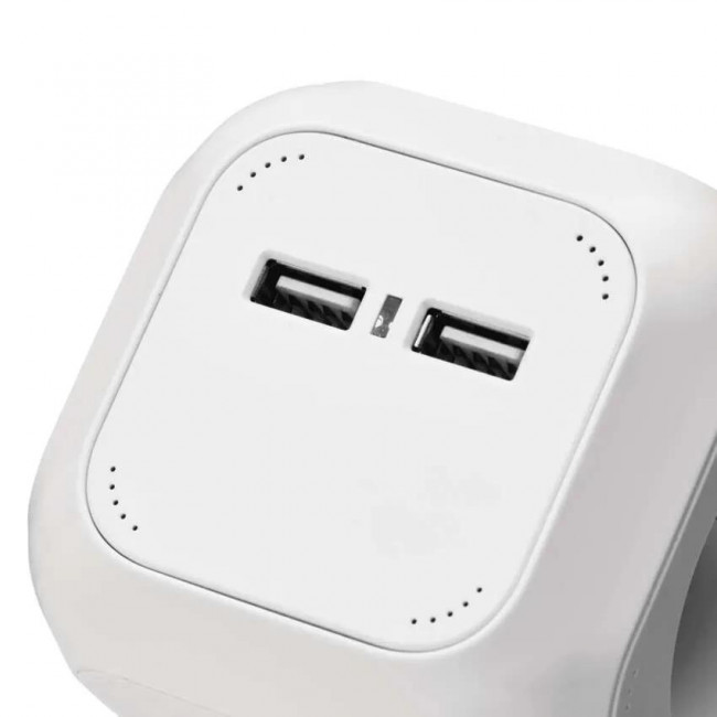 Πολύπριζο 4 Σούκο, 2 USB Κύβος 1.9m Λευκό P04219GU EMOS