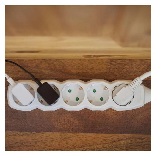 Πολύπριζο 5 Σούκο 1.5m Λευκό P0521R EMOS