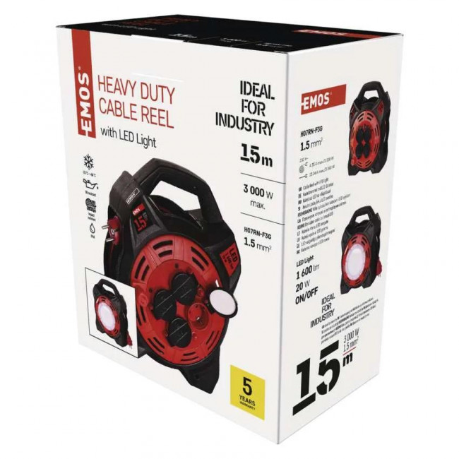 Μπαλαντέζα Σε Καρούλι Με Καλώδιο 3x1.5mm 15 Μέτρα Με Φως LED P08215 EMOS