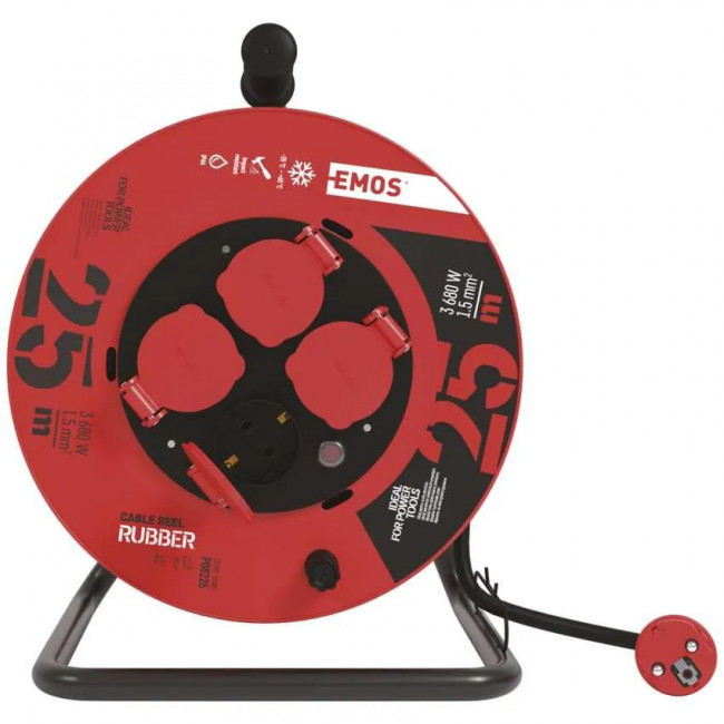 Μπαλαντέζα Σε Καρούλι Πλαστικό Με Καλώδιο 3x1.5mm 25 Μέτρα P08225 EMOS