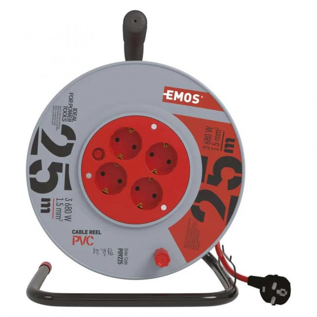Μπαλαντέζα Σε Καρούλι Πλαστικό Με Καλώδιο 3x1.5mm 25 Μέτρα P09225 EMOS