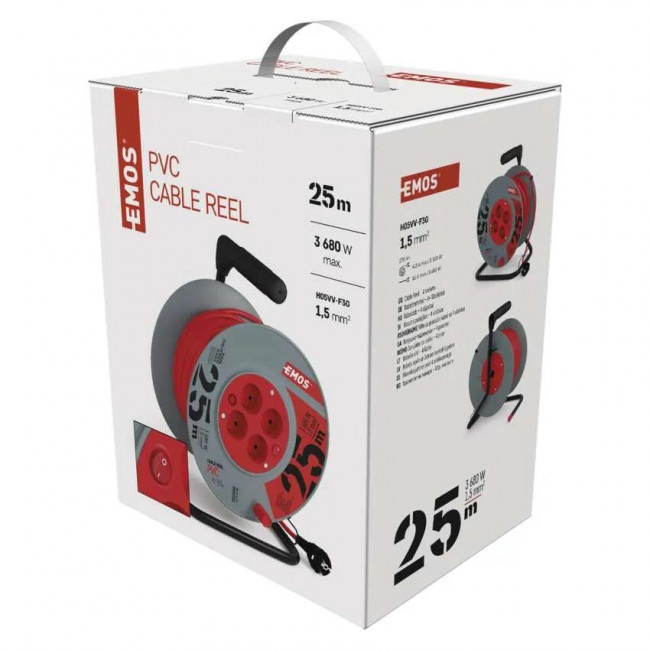 Μπαλαντέζα Σε Καρούλι Πλαστικό Με Καλώδιο 3x1.5mm 25 Μέτρα P092251 EMOS