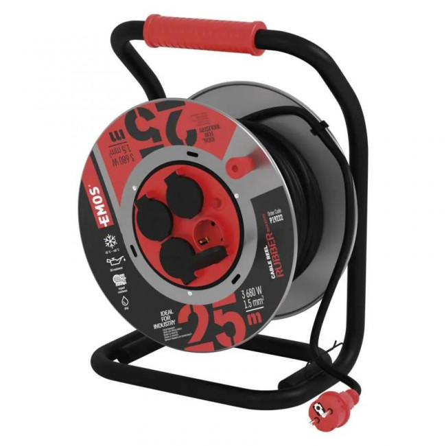 Μπαλαντέζα Σε Καρούλι Πλαστικό Με Καλώδιο 3x1.5mm 25 Μέτρα P19222 EMOS