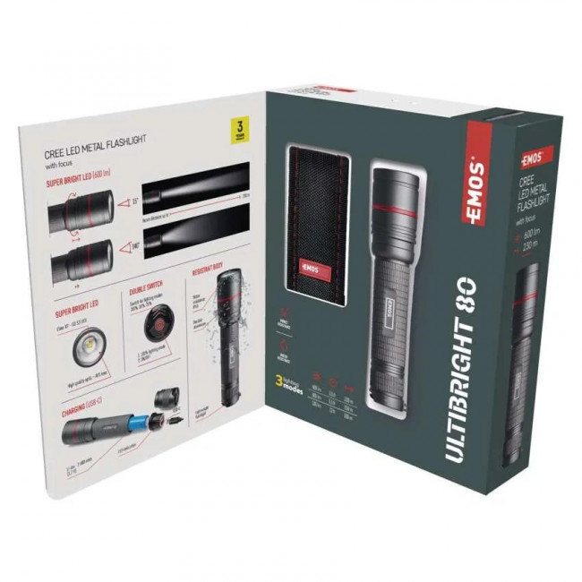 Φακός Χειρός LED Ultibright 80 P3180 EMOS