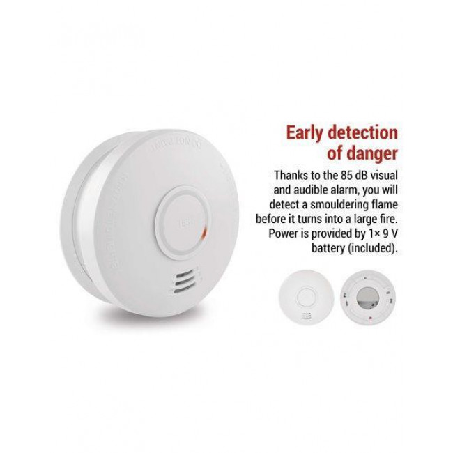 Ανιχνευτής Ορατού Καπνού Αυτόνομος Με Σειρήνα Λευκό P56503 EMOS