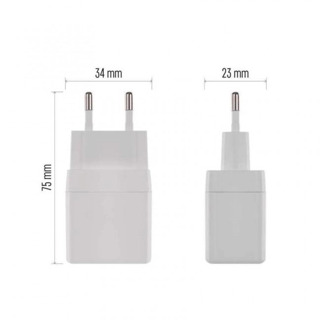 Φορτιστής Τοίχου USB TypeC Δύο Εξόδων 35W Λευκό V03G35 EMOS