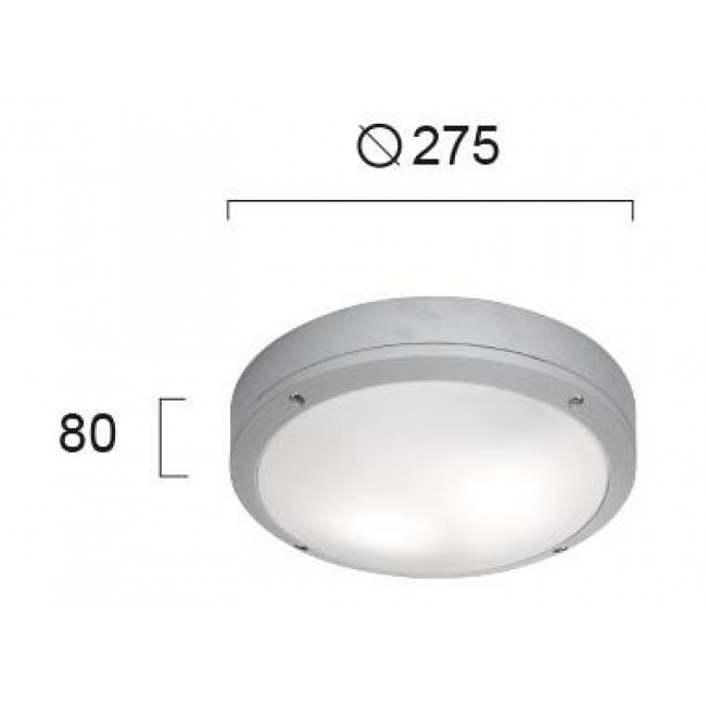 Πλαφονιέρα E27 Γκρι Leros 4049200 VIOKEF